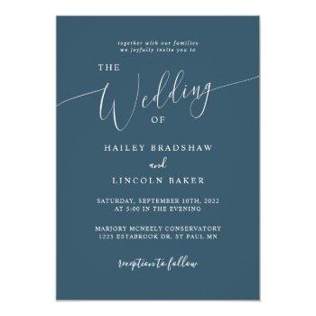 Small Teal Modern Minimal Photo Wedding Front View