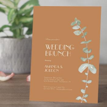 terracotta eucalyptus deco wedding brunch invitation