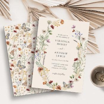 terracotta floral wedding invitation