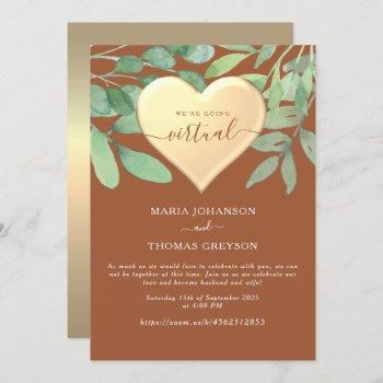 terracotta zoom wedding invitation
