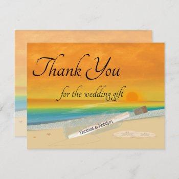 thank you beach wedding or anniversary card
