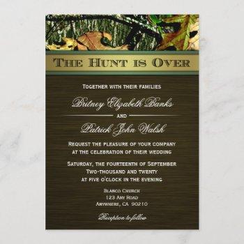 Small The Hunt Is Over Hunting Camo Wedding Front View