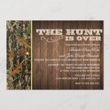 the hunt is over wedding invitation