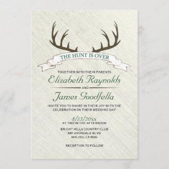 the hunt is over wedding invitations