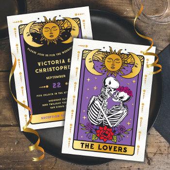 Small The Lovers Skeleton Couple Gothic Wedding Tarot Front View