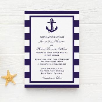 the nautical anchor navy stripe wedding collection invitation