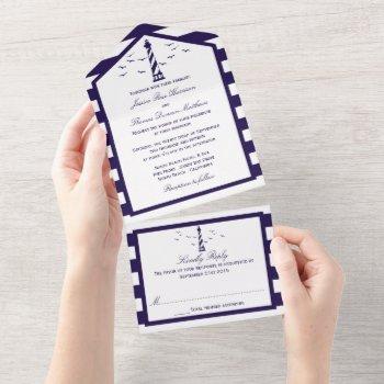 the nautical lighthouse wedding collection all in one invitation