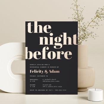 Small The Night Before | Rose Gold Rehearsal Dinner Foil Front View
