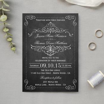 the ornate chalkboard wedding collection - invites