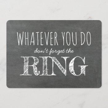 the ring - funny ring bearer proposal invitation