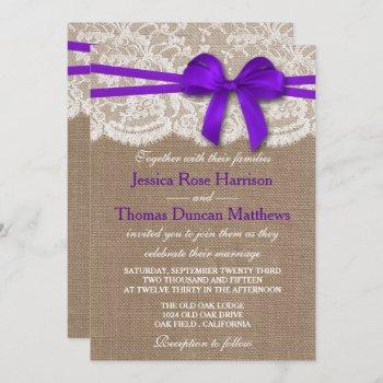 Small The Rustic Purple Bow Wedding Collection Front View