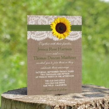 the rustic sunflower wedding collection - green invitation