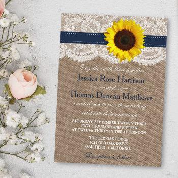 Small The Rustic Sunflower Wedding Collection - Navy Front View