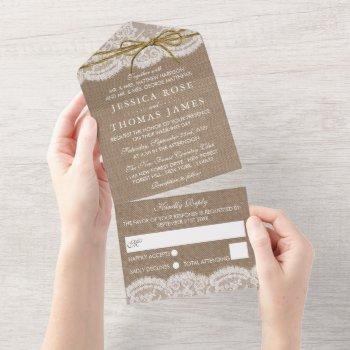 the rustic twine bow wedding collection all in one invitation