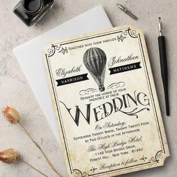 the vintage hot air balloon wedding collection invitation