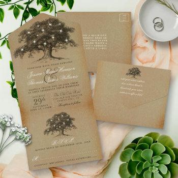 the vintage old oak tree wedding collection all in one invitation