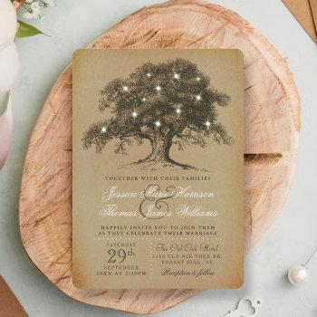the vintage old oak tree wedding collection invitation