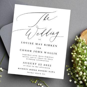 the wedding budget black on white elegant invite  flyer