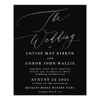 the wedding budget yellow gold onyx elegant invite flyer