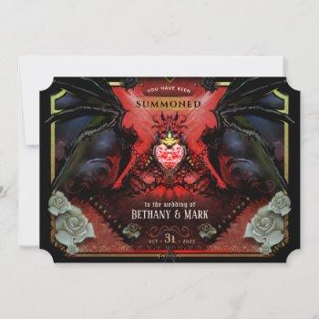 thee wicked halloween wedding "together with" invitation