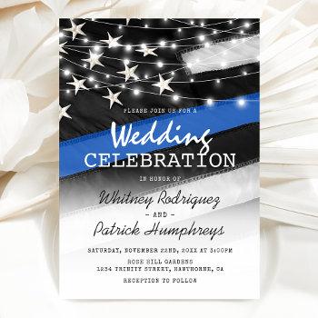 Small Thin Blue Line | Police Wedding Front View