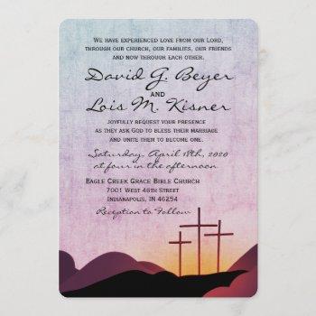 three crosses wedding invitation