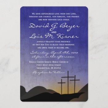 three crosses wedding invitation