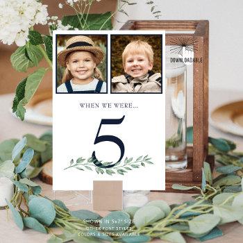 Small Through The Years Photos Occasion Table # Signs Front View