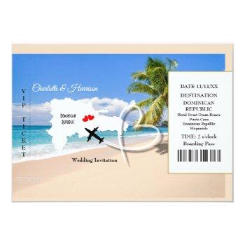 Small Ticket Pass Destination Dominican Republic Wedding Front View