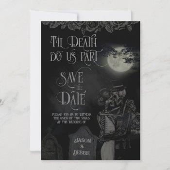 Small Til Death Do Us Part Gothic Wedding Save The Date Front View