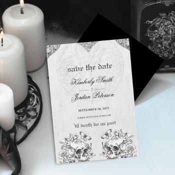 Small Till Death Do Us Part Gothic Wedding Black & White Front View