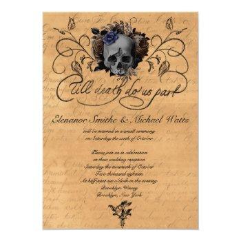 Small Till Death To Us Part Floral Skull Wedding Front View