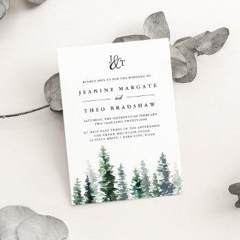 timber grove | monogram wedding invitation