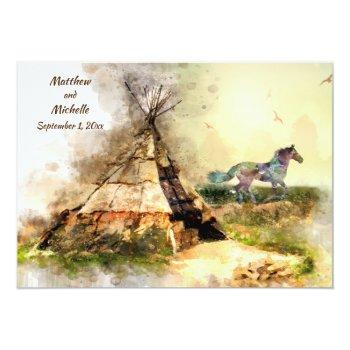 Small Tipi And Indian Pony Boho Horse Teepee Wedding Front View