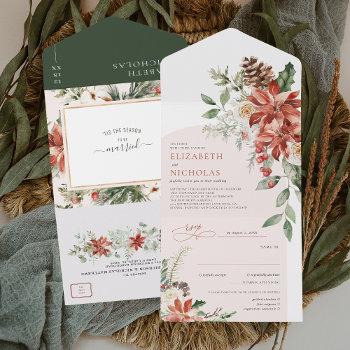'tis the season | christmas wedding floral all in one invitation