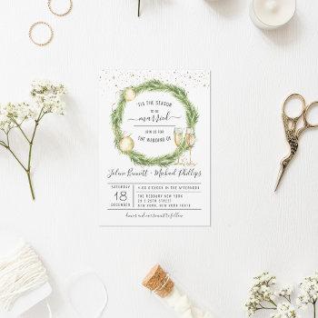 'tis the season | christmas wedding invitation