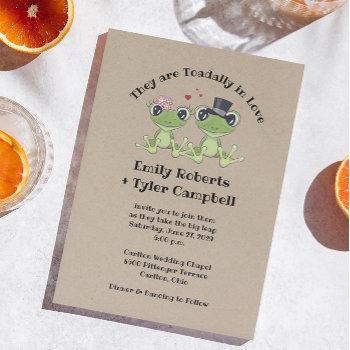 ©toadally in love frog couple rustic wedding invitation