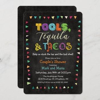 tools taco & tequila wedding shower invitation