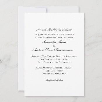 traditional classic formal elegant wedding  invitation