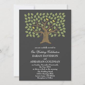 traditional jewish wedding invitations - tree