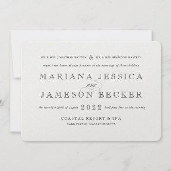 traditional with a modern twist wedding invitation