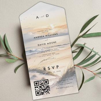 Small Tranquil Beach Sunset Boho Destination Wedding All In One Front View