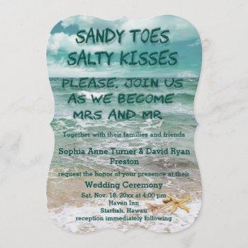 travel beach destination starfish wedding invitation