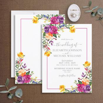 Small Trendy Technicolor Boho Floral Wedding Front View