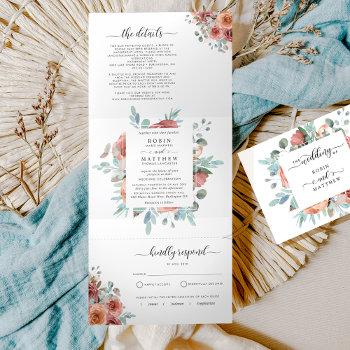 Small Tri-fold  With Rsvp "ethereal" Wedding Front View