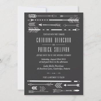 Small Tribal Arrows Wedding  | Grey Front View