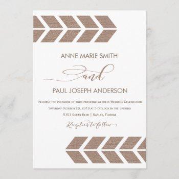 tribal & copper wedding invitation