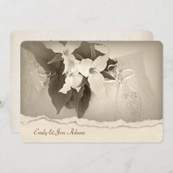 Small Trillium In Sepia Tone Wedding Vow Renewal Front View