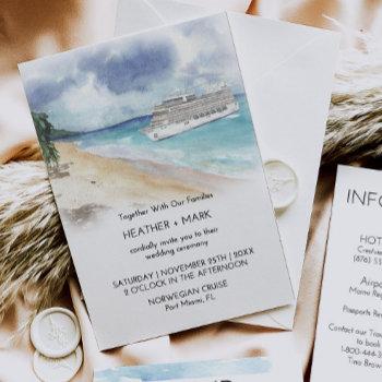 tropical beach cruise wedding invite