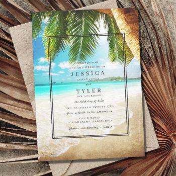 tropical beach destination wedding invitation